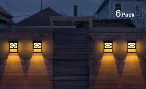 These led lights can simply mount on your outdoor wall fence stair rail or post. Solar Deck Lights 6 Packs Outdoor Wall Lights Garden Decorative Fence Post Lighting Amazon Com