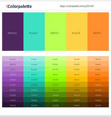 Discover beautiful green color palettes on color hunt. Bossanova Turquoise Green Yellow Bright Sun Neon Carrot Color Scheme Icolorpalette