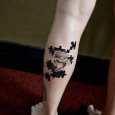 Black And White Puzzle Piece Tattoo Rose And Puzzle Piece Tattoo In Progress By Thetattootwins From Australia Puzzle Tattoos Puzzle Piece Tattoo Tattoos