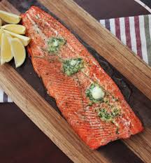 Cedar Plank Grilled Salmon With Lemon Chive Butter Cedar Plank Grilled Salmon Grilled Salmon Salmon Recipes