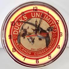 Ducks Unlimited 15 Neon Lighted Wall Clock Metal Sign Orange Want Additional Info Click On The Image Wall Clock Light Metal Wall Clock Unique Wall Clocks