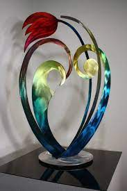 Alex Kovacs Art Metal Rainbow Table Sculpture Abstract Decor Etsy In 2021 Abstract Decor Glass Art Sculpture Glass Art