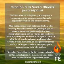 Oracion A La Santa Muerte Para Separar Oraciones Poderosas Oraciones A Los Santos Oraciones Oracion Para Amarrar