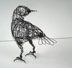 Look Back Crow Art Original Handmade Wire Bird Sculpture On Etsy 55 87 Crow Art Wire Art Bird Sculpture