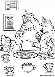 Coloriage Masha Et Michka Anniversaire Dessin Gratuit A Imprimer Todas las series masha y el oso: coloriage masha et michka anniversaire