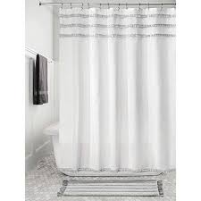 Black And White Shower Curtain Farmhouse Idesign White And Gray Tassel Farmhouse Shower Curtain Shower Curtains Boutique In 2020 Farmhouse Shower Farmhouse Shower Curtain Guest Bathroom Small