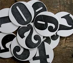 Numbers Naamkaartjes Zwart Wit Typografie