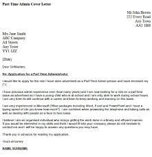 Part Time Admin Cover Letter Example Icover Org Uk