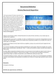 Como ensenar los simbolos patrios a los ninos la bandera y el. Secuencia Didactica Himno Nacional Argenitno Cognicion Psicologia