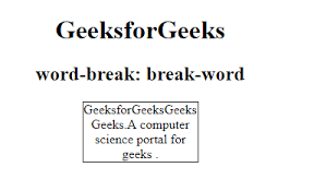 If an empty string () is used as the separator, the optional. What Is The Difference Between Word Break Break All Versus Word Wrap Break Word In Css Geeksforgeeks