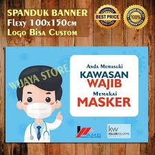 Masker kain 3 lapis disebut memiliki efektivitas 70 persen menangkal virus. Spanduk Wajib Masker Corona Edit Desain Shopee Indonesia