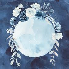 Navy Blue And White Moon And Flowers Watercolor Clip Art Etsy In 2020 Watercolor Texture Watercolour Texture Background Flower Background Wallpaper