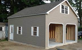 2 Story Double Wide Garage Vinyl Amish Backyard Structures Backyard Structures Garage Door Styles Garage Door Design