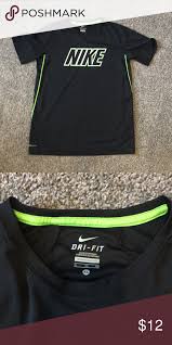 Black And Green Nike T Shirt Nike Kids Dri Fit T Shirt Size Xl Black Nike Dri Fit Tee In Great Shape Neon Green Accents Make This Shirt Unique Nike Dri Fit T Shirts Nike Dri Fit