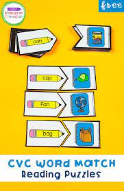 Check spelling or type a new query. Free Cvc Word Match Reading Puzzles The Kindergarten Connection