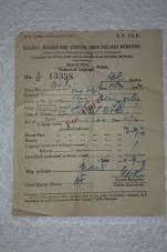Bombay, baroda and central India railway co.extra charges ticket 1934