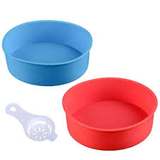 Cillnkks 36 pcs for tiered cakes making tool set 20 pcs plastic white cake dowel rods 12 pcs clear cake stacking dowels and 4 pcs cake separator plates and pillars for 4, 6, 8, 10 inch cakes. Round Silicone Cake Pan Baking Mold 6 Inches Set Of 2 Bpa Free Kitchen Baking Tool Red And Blue With Egg White Separator Pricepulse