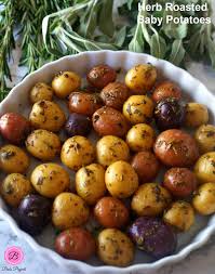 Herb Roasted Baby Potatoes In Oven Recipe Comfort Food Recipes Dinners Roasted Baby Potatoes Vegetarian Recipes