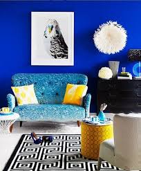 Color Scheme Cobalt Blue With Teal Yellow Black And Cream In Living Room Room Color Combination Living Room Color Combination Blue Accent Walls
