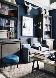 22 Gorgeous Blue Scandinavian Living Rooms Ideas You Must Have In 2020 Masculine Living Rooms Home Library Decor Rustic Living Room