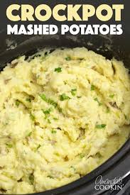 These Crockpot Mashed Potatoes Have The Skin On But You Can Peel Them If You Want To Making Mashe Crockpot Mashed Potatoes Mashed Potatoes Crock Pot Potatoes