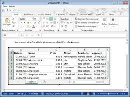 In einem weiteren praxistipp zeigen wir ihnen, wie sie zeilen und spalten in excel verbinden. So Fugen Sie Eine Excel Tabelle In Ein Word Dokument Ein Schieb De
