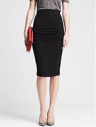 Ruched Black Jersey Pencil Skirt Banana Republic Knee Length Skirt Pencil Pencil Skirt Trendy Skirts