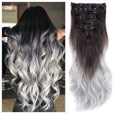 1 Brown To Grey Ombre Hair Extensions 24 Remy Human Hair Curly Weave Miss Remy Hair Ombre Hair Clip In Hair Extensions Ombre Hair Extensions