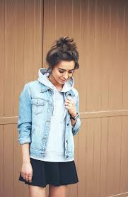 Hoodie Under Denim Jacket Jeansjacket Fashion Style Jean Jacket Hoodie