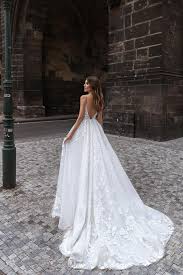 A Line Dress With Extra Long Train Wedding Dress With Open Back Lush Wedding Dress Wedding Gown A Line Bridal Dress In 2021 Long Train Wedding Dress Wedding Dresses Online Wedding Dress