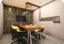 Go geometric with office interior design inspiration. Startup Office Coworking Space Interior Designing In Ahmedabad Phi Design