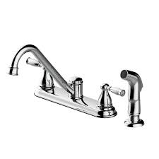 In many cases, you can install a bathroom faucet in less time than it takes to select one from the broad range of fixtures that are available for your sink. Project Source 67686 1001 Chrome 2 Handle Deck Mount Low Arc Kitchen Faucet Vip Outlet
