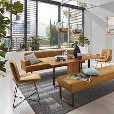 Wenn Das Esszimmer Zum Wohnzimmer Wird Musterring Mr2050 Tisch Stuhl Bank Leder Eiche Kurkuma I Outdoor Furniture Sets Home Decor Outdoor Furniture