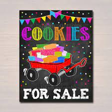Cookie Walk Sign Stop Cookies Sold Here Printable Cookie Etsy In 2021 Sale Banner Booth Decor Faux Chalkboard
