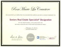 Rosemarie Lacoursiere Seniors Real Estate Specialist Designation Sres Real Estate Education Real Estate Trends Downsizing