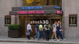 Late night with jimmy fallon is a talk show hosted by jimmy fallon that aired on nbc from 2009 to 2014. Entrance To The Tonight Show With Jimmy Fallon At Nbc Studios Rockefeller Center New York Usa Stock30