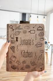 Personalized Wooden Recipe Book Binder Custom Journal Cookbook Etsy Mom Birthday Gift Custom Journals Book Binder