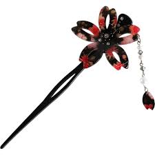 Oiran/taiyu hairstyle structure, by penta like many japanese traditional hairstyles, oiran's. Amazon Com Sakura Kanzashi Japanese Chirimen Hair Pin Stick Black Beauty