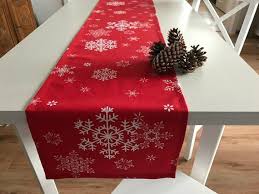 Christmas Table Runner Snowflakes Table Runner Red Table Runner Christmas Decor Christmas Tab Red Table Runner Christmas Christmas Table Runner Christmas Table