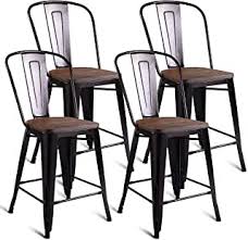 2 4 6 modern dining chairs faux leather chrome legs kitchen furniture home sets. Amazon Com Metal And Wood Counter Chairs