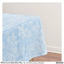 White Lace Baby Blue Wedding Party Table Cloth Zazzle Com Party Table Cloth Baby Blue Weddings Wedding Party Table
