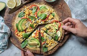 Bunte Pizza Mit Zucchini Boden Veggies Vegan Rezept Lebensmittel Essen Zucchini Gesundheit