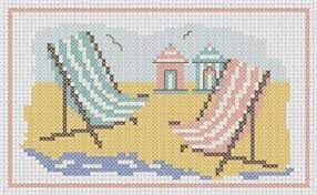 Get free embroidery stitch patterns and charts every day. Deck Chairs Beach Huts Cross Stitch Pattern