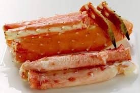 Cut along one side of the leg from the joint to the tip. Closeup View Of Cooked King Crab Legs On White Dish Tasty Edible Stock Photo 148826451