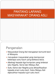 Pantang Larang Masyarakat Orang Asli