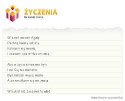 Jak masz na imię ja dobrze wiem, więc dziś życzenia złożyć ci chcę, mnóstwo radości, słodkiej miłości, pełnego szczęścia i wiecznej młodości. Bukiet Roz Zyczenia Imieninowe 265
