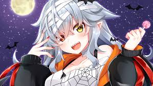 Maybe you would like to learn more about one of these? Wallpaper Anime Girls Halloween Red Nails White Hair 2894x1628 Mscofield 1693343 Hd Wallpapers Wallhere