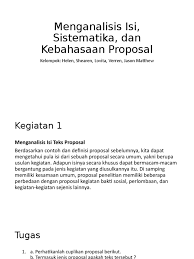 Mengadakan acara berupa seminar, diskusi, dan pelatihan. Fitur Kebahasaan Proposal Cara Golden