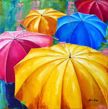 Tramas Tintas Monica Moraes Arte Deixa Chover 3 Canvas Art Painting Abstract Canvas Art Painting Umbrella Art Illustration