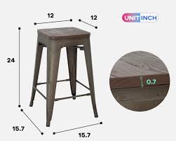 Modern day wooden stools are the best and popular bar stools that are used to lots of homes kitchen stools with backrests are really balanced and adequate. 24 Inches Metal Bar Stools Set Of 4 Counter Height Wood Seat Barstool Patio Stool Stackable Backless Stool Indoor Outdoor Metal Kitchen Stools Bar Chairs Red Walmart Com Walmart Com